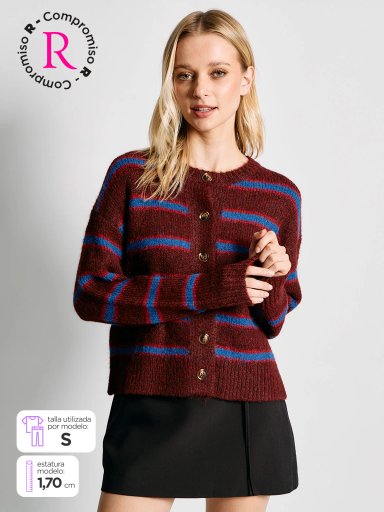 CARDIGAN MUJER INDEX RAYAS - 1