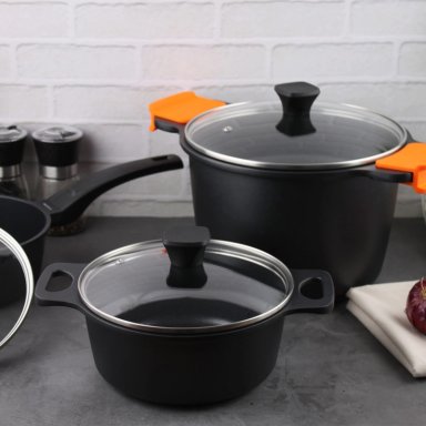 BATERÍA DE COCINA MARMICOC THERMA ORANGE 9 PIEZAS  - 8