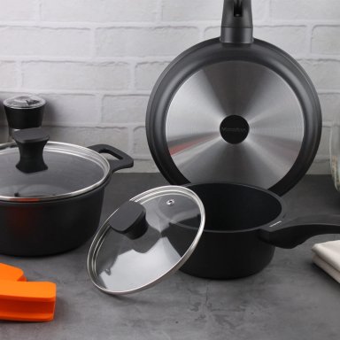BATERÍA DE COCINA MARMICOC THERMA ORANGE 9 PIEZAS  - 9