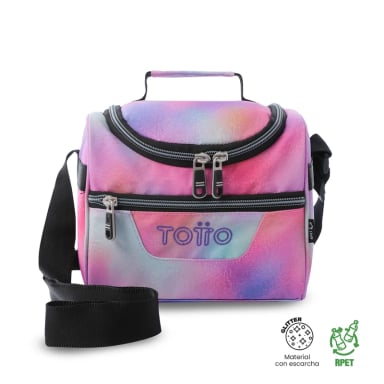 LONCHERA TOTTO PIZARRA GLITTER ROSADO - 2