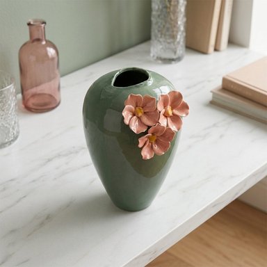 JARRÓN RIPLEY HOME FLORES VERDE 31.5 CM - 1