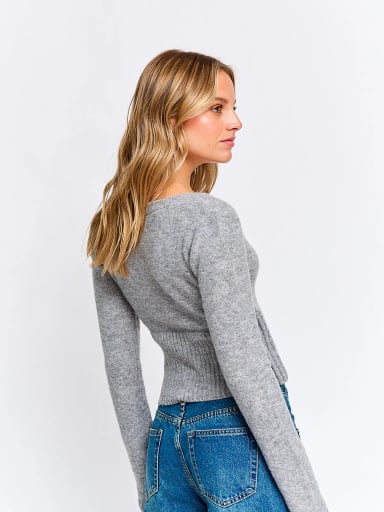 CARDIGAN MUJER INDEX MANGA LARGA BOTONES - 2