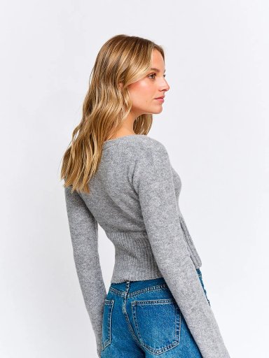 CARDIGAN MUJER INDEX MANGA LARGA BOTONES - 2