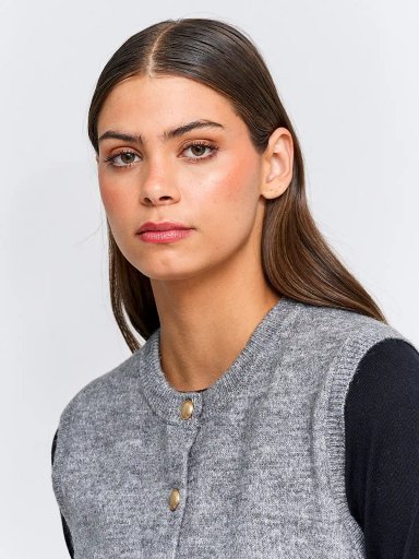 CARDIGAN MUJER CACHAREL LANA SIN MANGAS Y BOTONES - 3