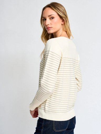 SWEATER MUJER CACHAREL CUELLO REDONDO MANGA LARGA RAYADO - 2