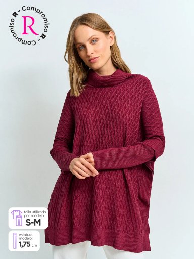 SWEATER MUJER AZIZ TIPO PONCHO - 1