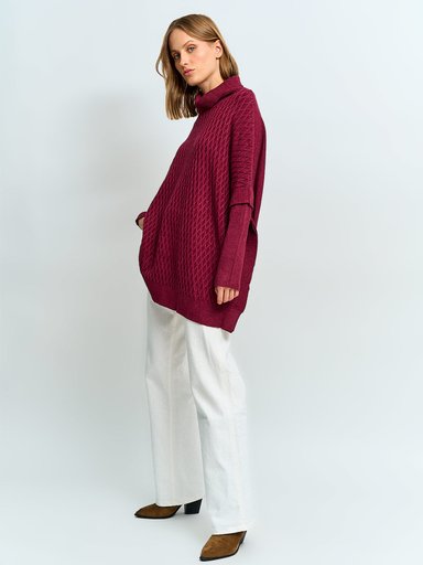 SWEATER MUJER AZIZ TIPO PONCHO - 4