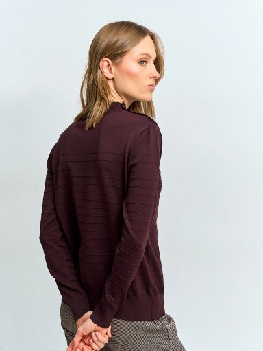 SWEATER MUJER CACHAREL CUELLO MOCK MANGA LARGA BOTONES - 2