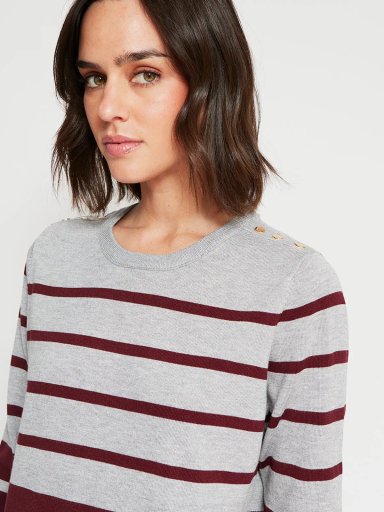 SWEATER MUJER CACHAREL CUELLO REDONDO MANGA LARGA RAYAS - 3