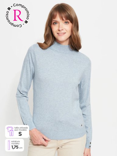 SWEATER MUJER CACHAREL LANA CUELLO ALTO MANGA LARGA - 1