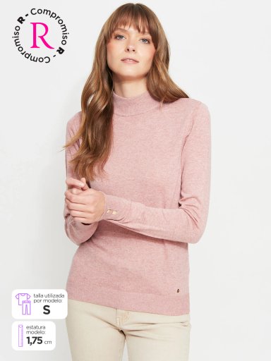 SWEATER MUJER CACHAREL LANA CUELLO ALTO MANGA LARGA - 1