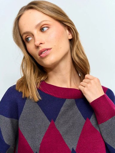 SWEATER MUJER REGATTA MANGA LARGA ROMBOS - 3