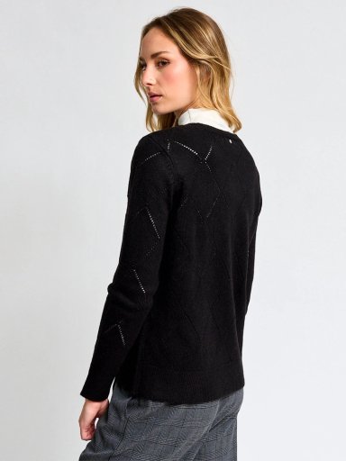CARDIGAN MUJER CACHAREL LANA CUELLO REDONDO - 2