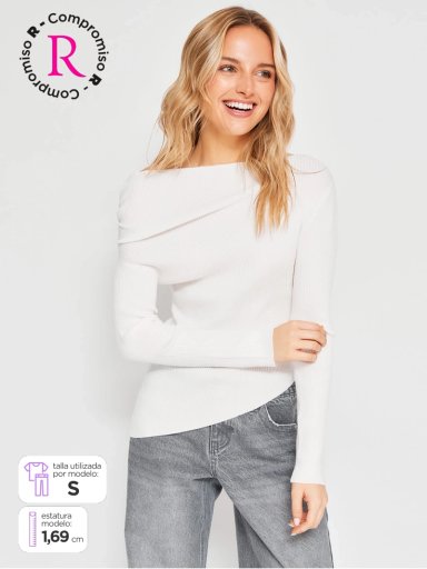 POLERA MUJER INDEX MANGA LARGA ASIMÉTRICA - 1