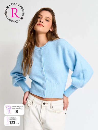 SWEATER MUJER INDEX MANGA LARGA GLOBO - 1