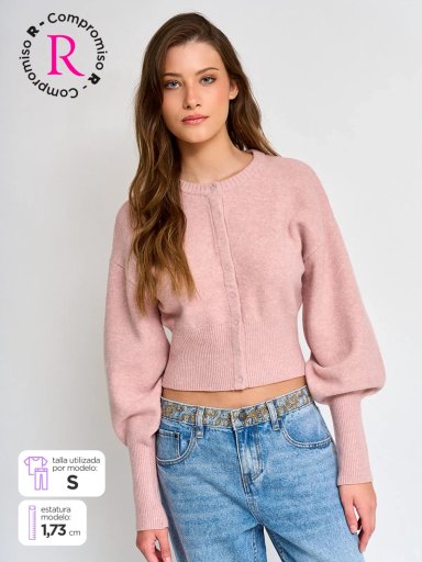 SWEATER MUJER INDEX MANGA LARGA GLOBO - 1