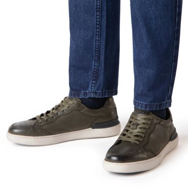 ZAPATILLAS HOMBRE GUANTE CASUALES VERDE BROOME CUERO  - 2