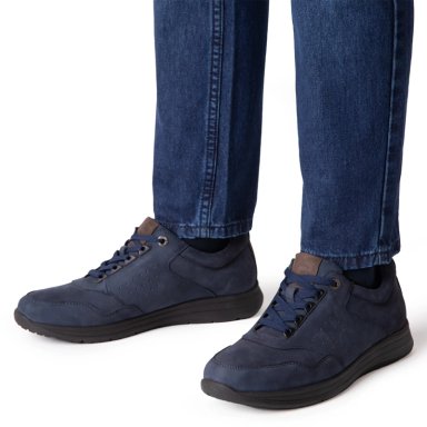 ZAPATILLAS HOMBRE GUANTE CASUALES AZUL CALCUTA CUERO  - 2