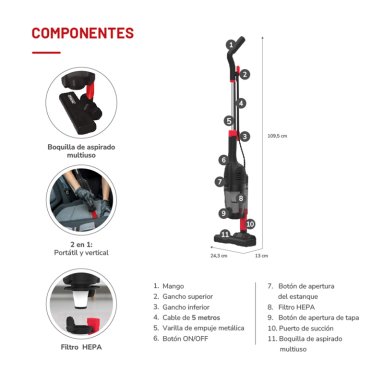 ASPIRADORA VERTICAL THOMAS TH-1020C - 6