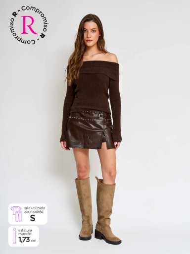 FALDA SHORT MUJER INDEX EFECTO PIEL - 1