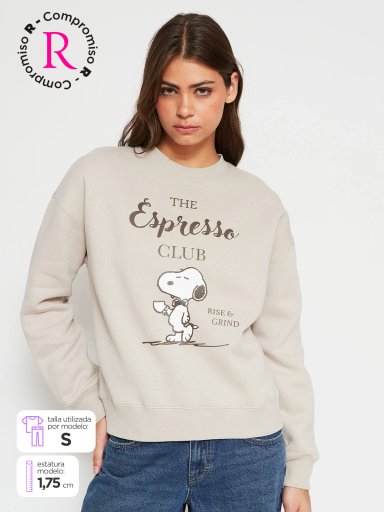 POLERÓN MUJER INDEX ALGODÓN MANGA LARGA SNOOPY - 1