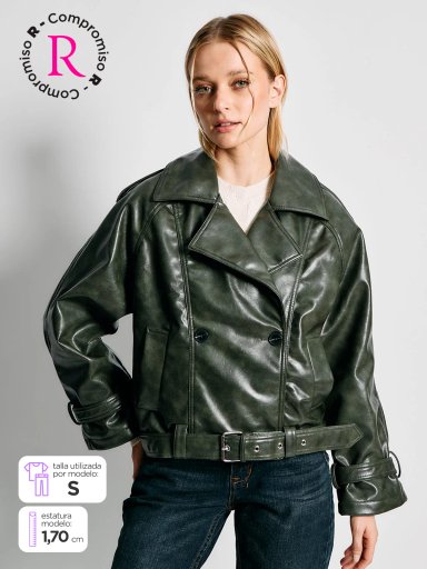 CHAQUETA MUJER INDEX TRENCH EFECTO PIEL - 1
