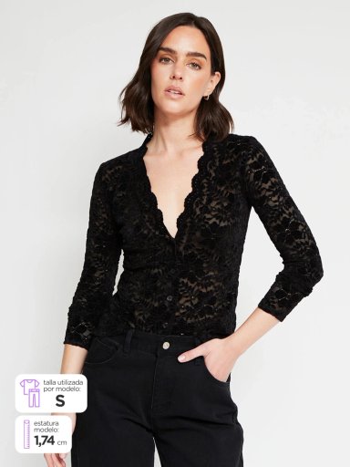 CARDIGAN MUJER MARQUIS ENCAJE - 1