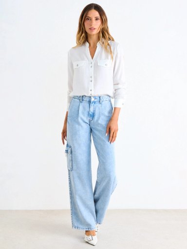 JEANS MUJER ASH HOLGADO BOLSILLO CARGO - 1