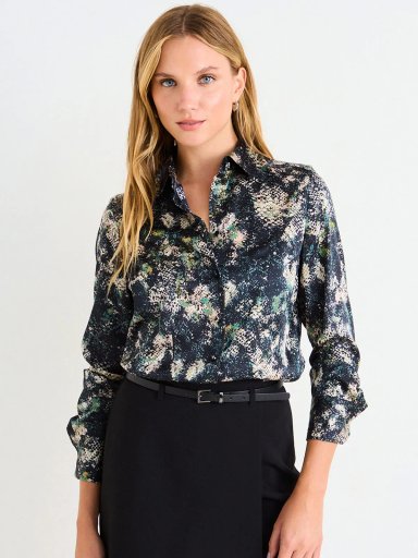 BLUSA MUJER ASH MANGA LARGA BOTONES METÁLICOS - 3