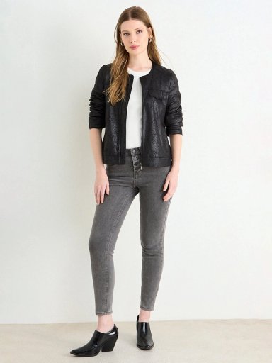 CHAQUETA MUJER ASH MANGA LARGA LISA - 1