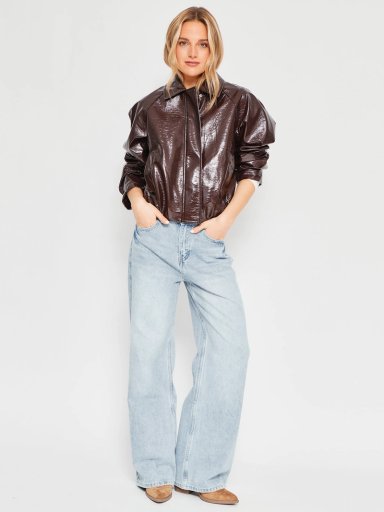 CHAQUETA MUJER INDEX CORTA EFECTO PIEL - 4