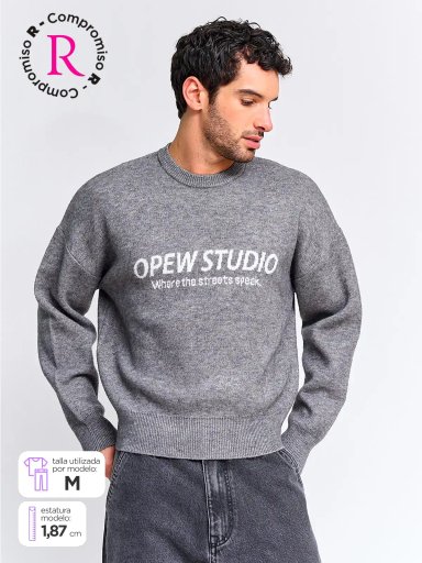 SWEATER HOMBRE INDEX CUELLO REDONDO PRINT - 1