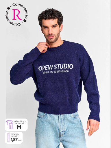SWEATER HOMBRE INDEX CUELLO REDONDO PRINT - 1