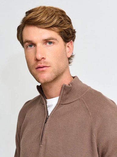 SWEATER HOMBRE MARQUIS ALGODÓN HALF ZIPPER TEXTURA - 3