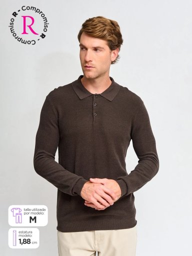 SWEATER HOMBRE MARQUIS ALGODÓN CUELLO POLO TEXTURA - 1