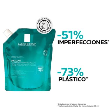 GEL MICROEXFOLIANTE LA ROCHE POSAY EFFACLAR REFILL 400ML - 4