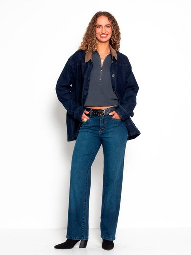JEANS MUJER WADOS ALGODÓN RECTO TIRO ALTO - 1