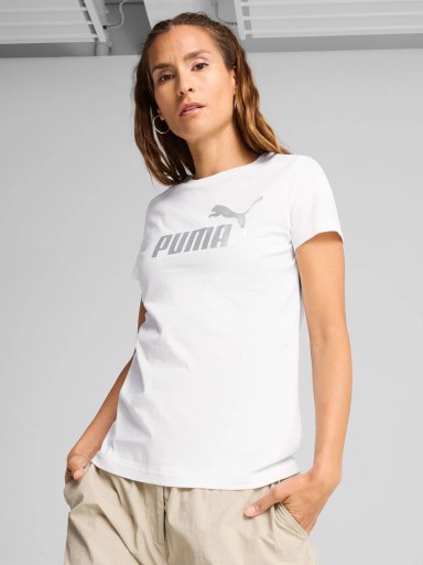 POLERA MUJER PUMA ALGODÓN METALLIC LOGO MANGA CORTA  - 1