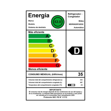 REFRIGERADOR SIDE BY SIDE MIDEA MDRS925FGEDX 700L NO FROST GRAFITO - 11