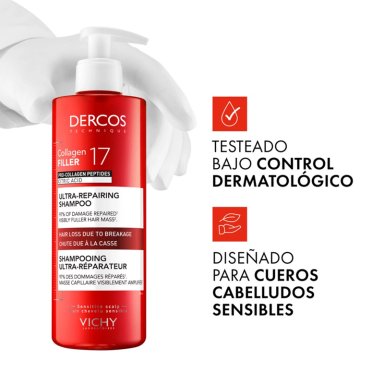 SHAMPOO VICHY DERCOS COLLAGEN 17 FILLER 400ML - 11