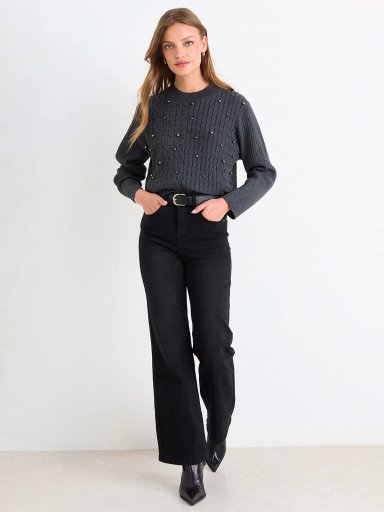 SWEATER MUJER ASH MANGA LARGA TACHAS REDONDAS - 1