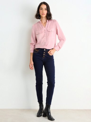 BLUSA MUJER ASH CUELLO MAO ABOTONADURA - 1