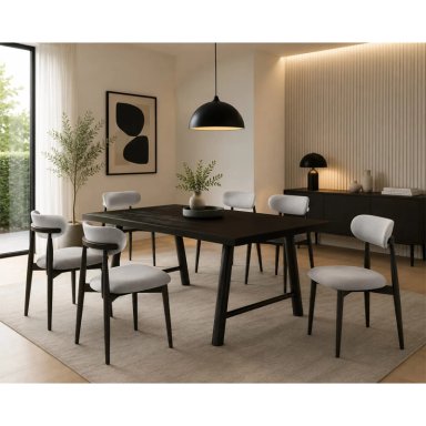 JUEGO DE COMEDOR MAISON LINETT JULIETTE 6 SILLAS GRIS - 1