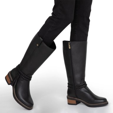 BOTAS MUJER GACEL NEGRO MIKA CUERO - 2