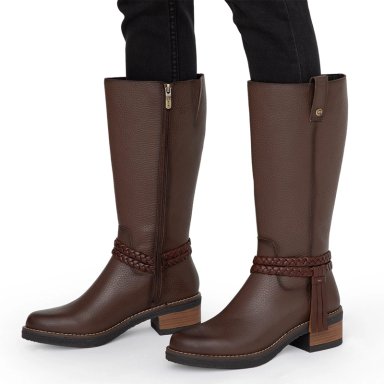 BOTAS MUJER GACEL CHOCOLATE MIKA CUERO - 2
