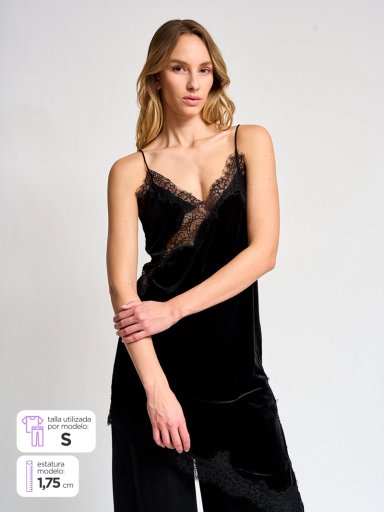 VESTIDO MUJER MARQUIS ENCAJE TERCIOPELO - 1