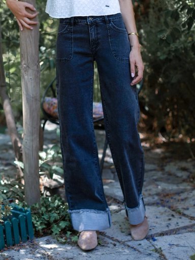 PANTALÓN MUJER RAINDOOR ALGODÓN WIDELEG - 1