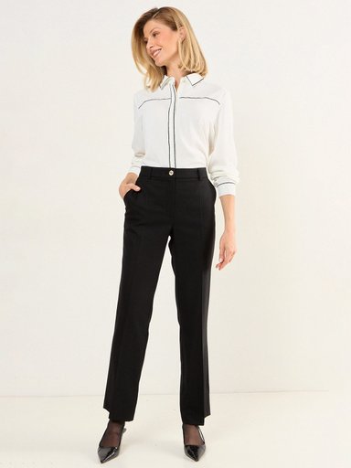 PANTALÓN MUJER MA GRIFFE FRANELA FORMAL CLÁSICO RECTO - 1