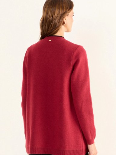 CARDIGAN MUJER MA GRIFFE LANA GRUESO ABIERTO CONTRATONO - 4