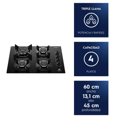 ENCIMERA A GAS ELECTROLUX 4 PLATOS KE4GC - 2